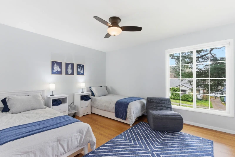 Shared bedroom with twin beds in a Portland sober living home