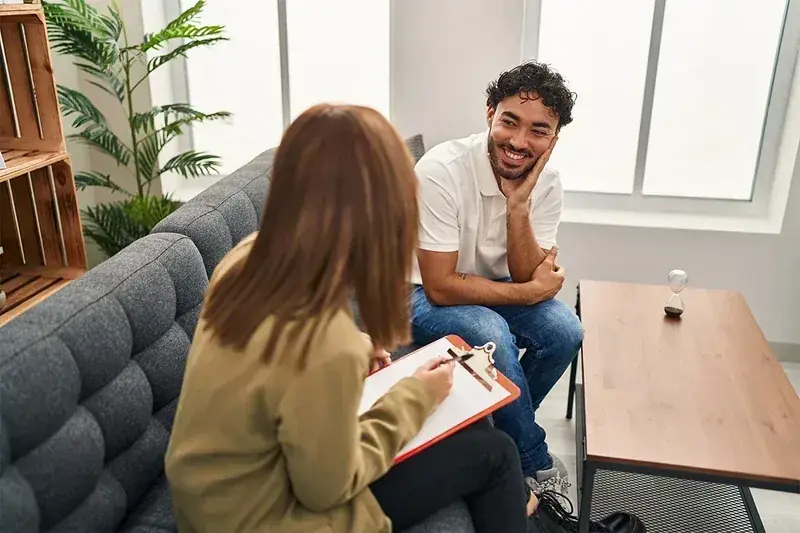a client and therapist do person-centered therapy