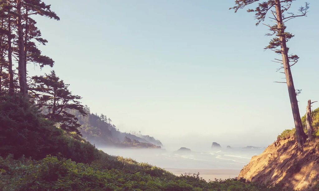 a scenic view of a ONW coastline