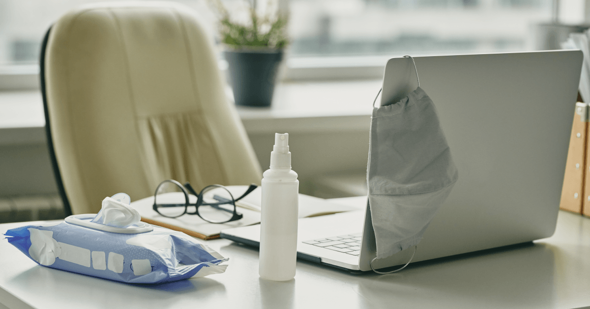 Supplies for COVID-19 in an office