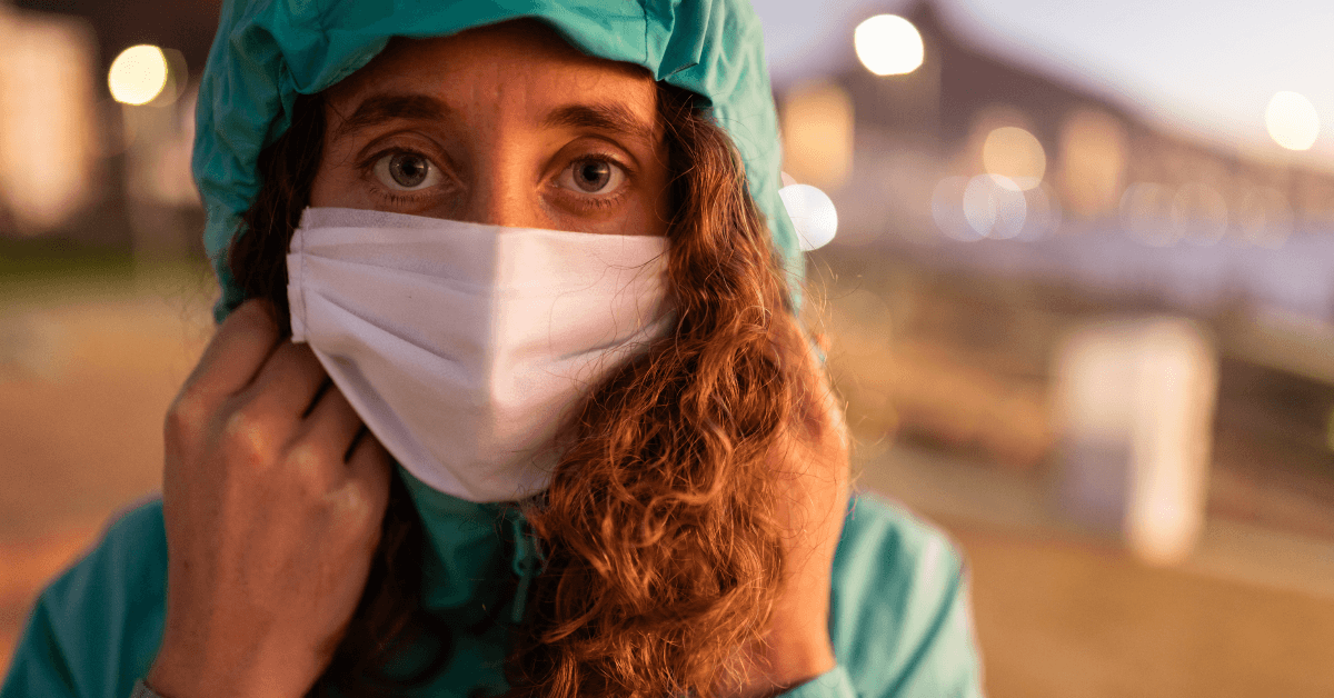 Woman wearing protective gear
