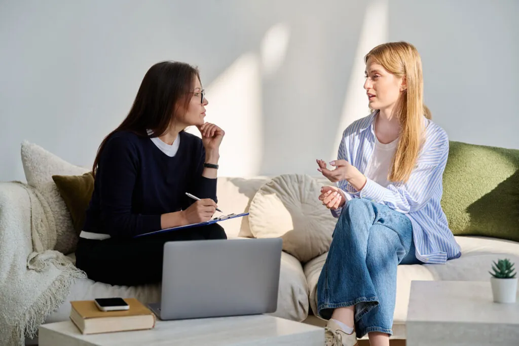person in counseling as part of Adderall addiction treatment